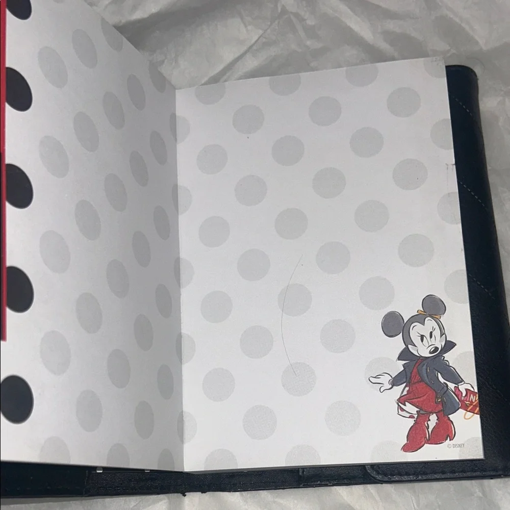 Elegant Black Planner with Red Polka Dot Bow
